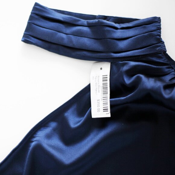 BNWT Generation Love Rosario Silk One Shoulder Top in Navy, Sz. XS/US 2, RRP$350 - Picture 4 of 5